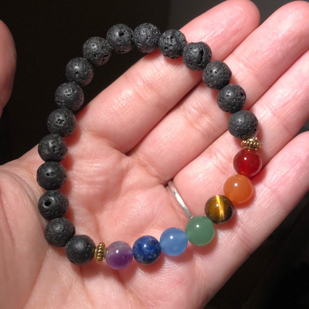 B7 Lava Rock seven Chakra Crystal
